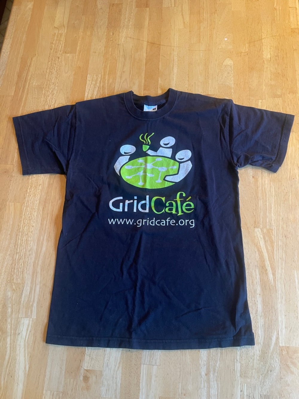 CERN Black T-Shirt with Green and White GridCafe.com Logo